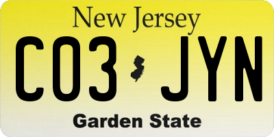 NJ license plate C03JYN