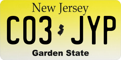NJ license plate C03JYP