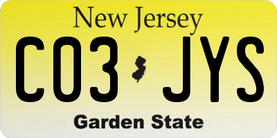 NJ license plate C03JYS