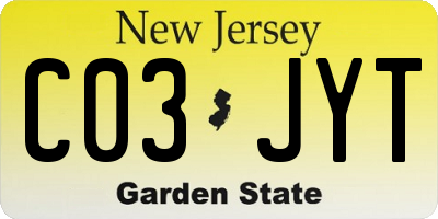NJ license plate C03JYT