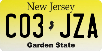 NJ license plate C03JZA