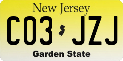 NJ license plate C03JZJ