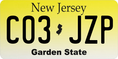NJ license plate C03JZP