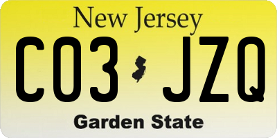 NJ license plate C03JZQ