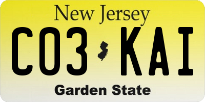 NJ license plate C03KAI