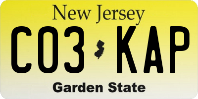 NJ license plate C03KAP