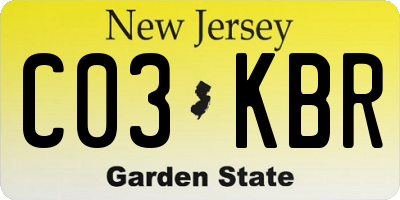 NJ license plate C03KBR