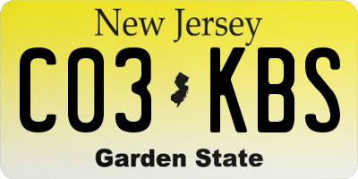 NJ license plate C03KBS