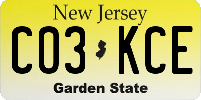 NJ license plate C03KCE