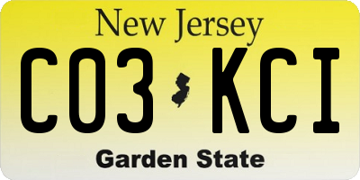 NJ license plate C03KCI