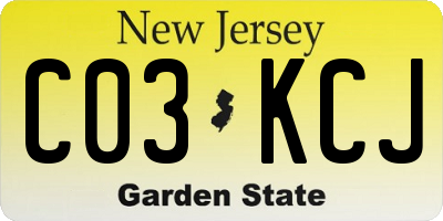 NJ license plate C03KCJ