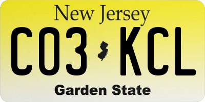 NJ license plate C03KCL