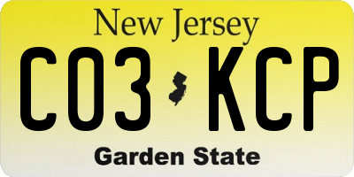 NJ license plate C03KCP