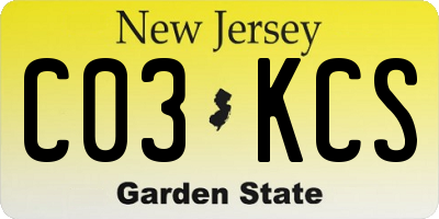 NJ license plate C03KCS
