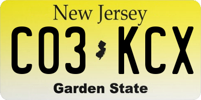 NJ license plate C03KCX