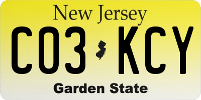 NJ license plate C03KCY