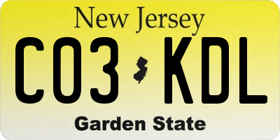 NJ license plate C03KDL