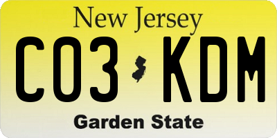 NJ license plate C03KDM