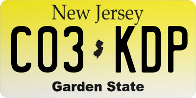 NJ license plate C03KDP