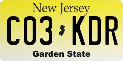NJ license plate C03KDR