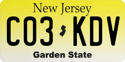 NJ license plate C03KDV