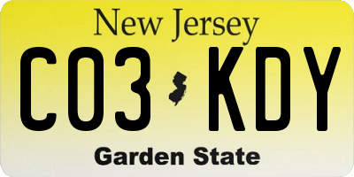 NJ license plate C03KDY
