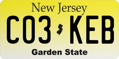 NJ license plate C03KEB