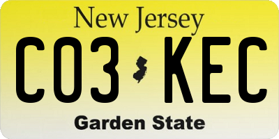 NJ license plate C03KEC