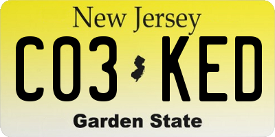 NJ license plate C03KED