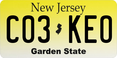 NJ license plate C03KEO