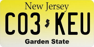 NJ license plate C03KEU