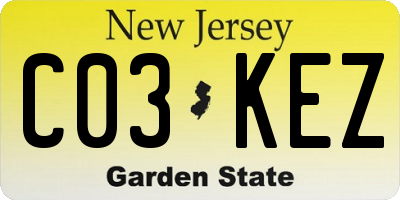 NJ license plate C03KEZ
