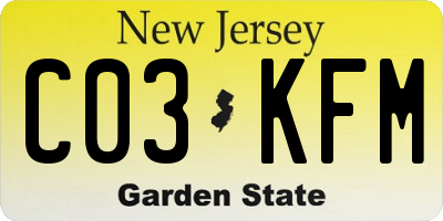 NJ license plate C03KFM