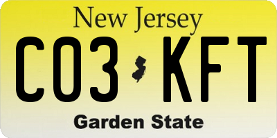 NJ license plate C03KFT