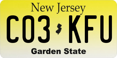 NJ license plate C03KFU