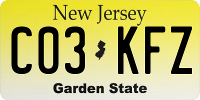 NJ license plate C03KFZ
