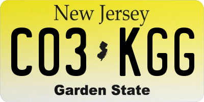 NJ license plate C03KGG