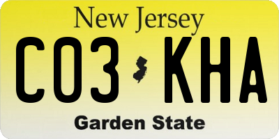 NJ license plate C03KHA