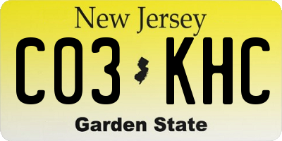 NJ license plate C03KHC