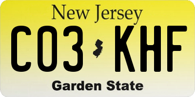 NJ license plate C03KHF