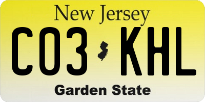 NJ license plate C03KHL