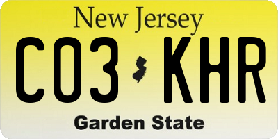 NJ license plate C03KHR