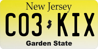 NJ license plate C03KIX