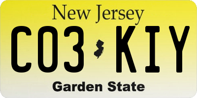 NJ license plate C03KIY