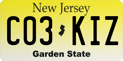 NJ license plate C03KIZ
