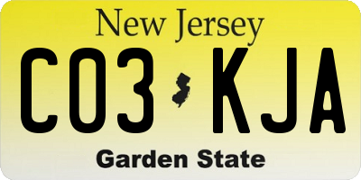 NJ license plate C03KJA