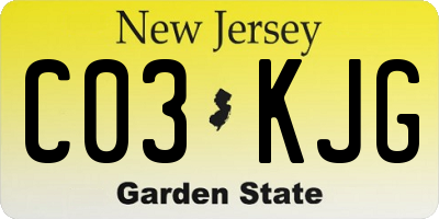 NJ license plate C03KJG