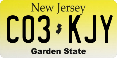 NJ license plate C03KJY