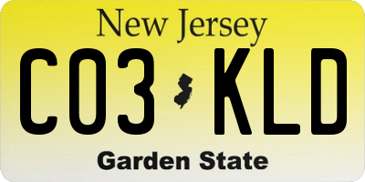 NJ license plate C03KLD