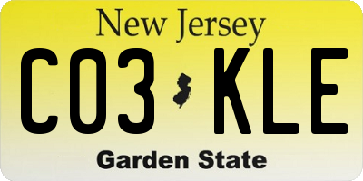 NJ license plate C03KLE